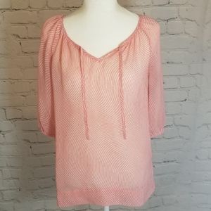 Banana Republic Sheer Peach White Stripe